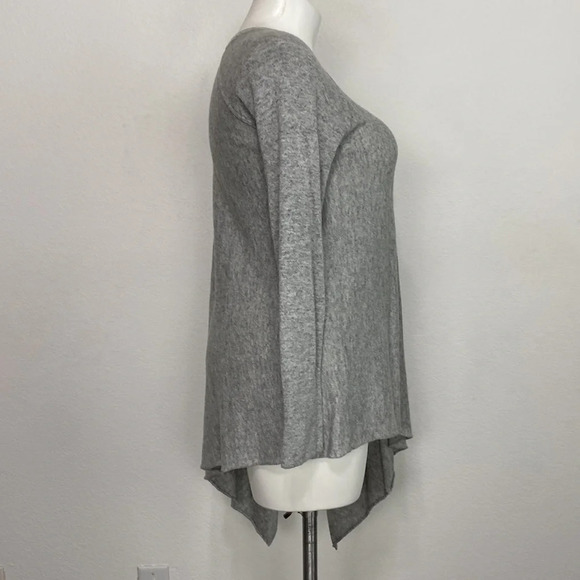 Stockh LM Gray Wool Cashmere Blend Quiet Luxury Asymmetrical Preppy Thea Poncho - Picture 3 of 8
